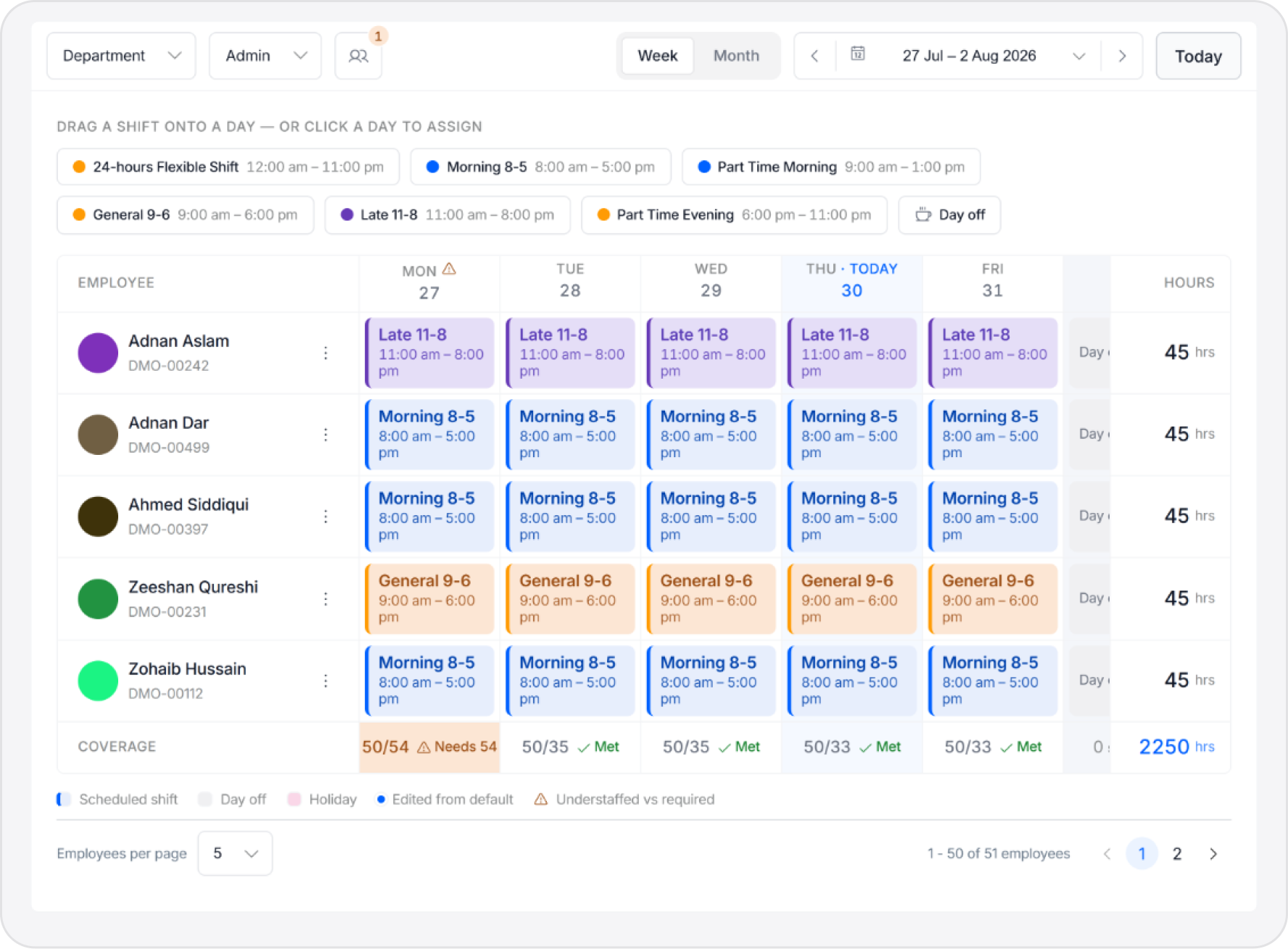 Rosters & Scheduling module